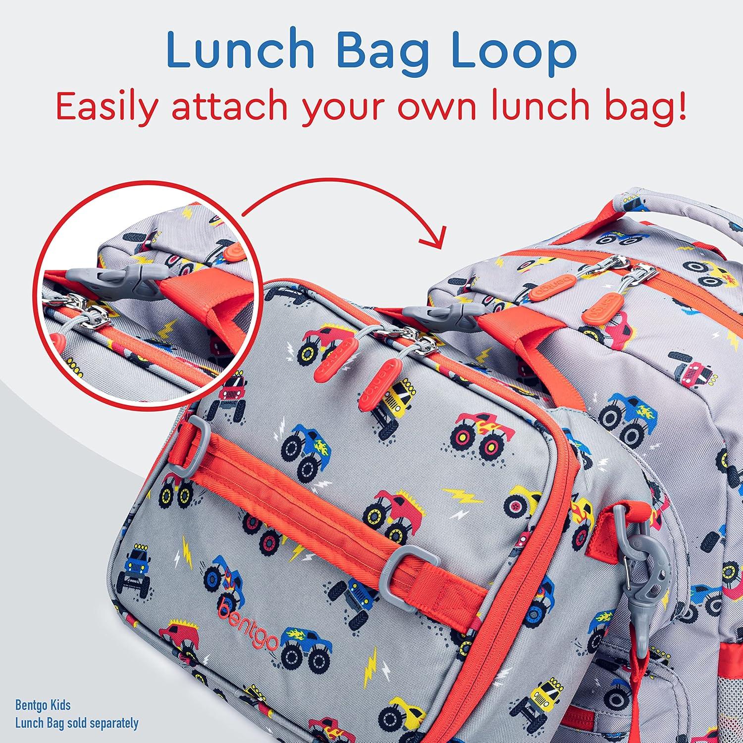 imageBentgo Kids Backpack Whimsy ampamp Wonder Collection  Lightweight 14 for School Travel ampamp Daycare  Ideal for Kids 4 Durable ampamp WaterResistant Roomy Interior Loop for Lunch Bag Checker GradientTrucks