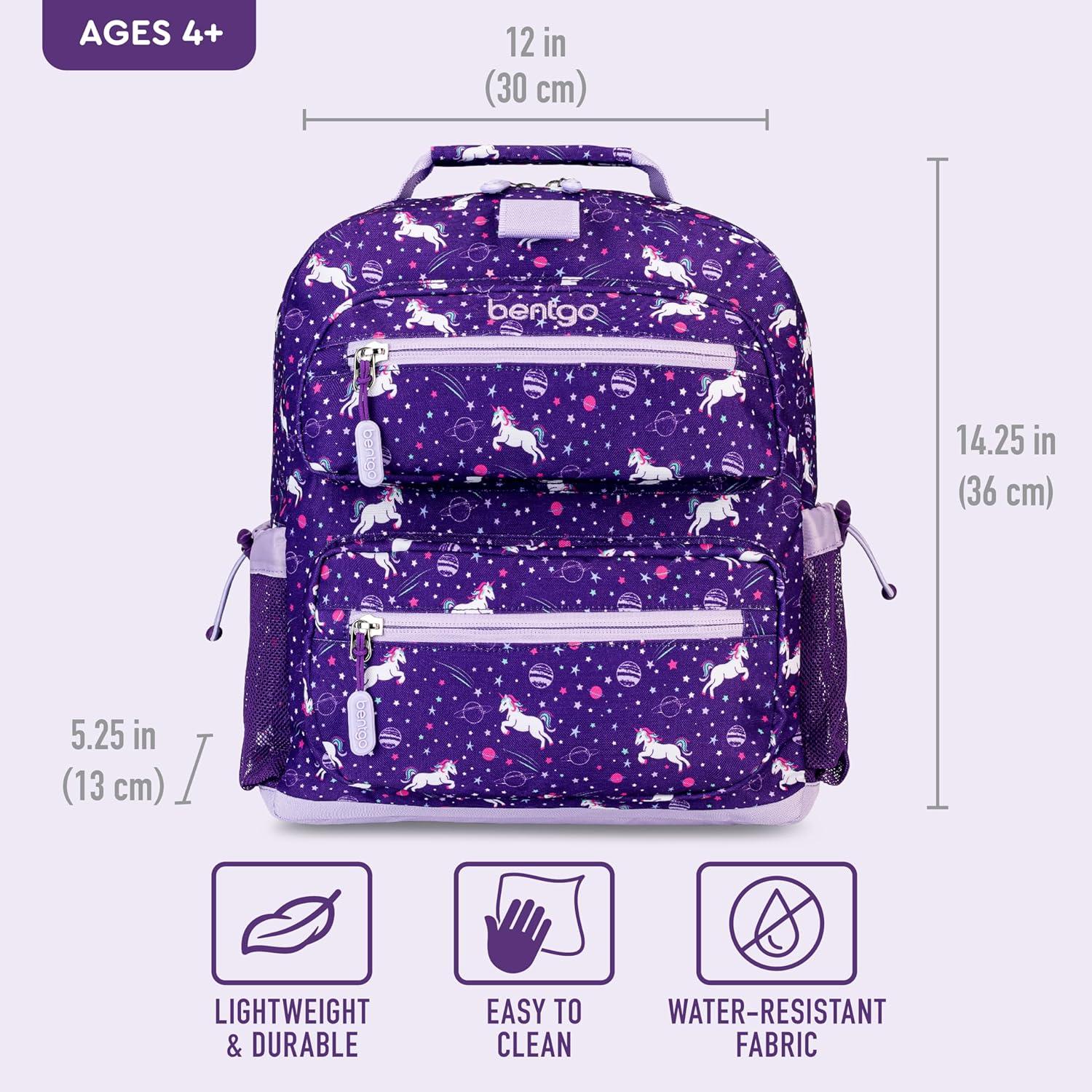 imageBentgo Kids Backpack Whimsy ampamp Wonder Collection  Lightweight 14 for School Travel ampamp Daycare  Ideal for Kids 4 Durable ampamp WaterResistant Roomy Interior Loop for Lunch Bag Checker GradientUnicorn