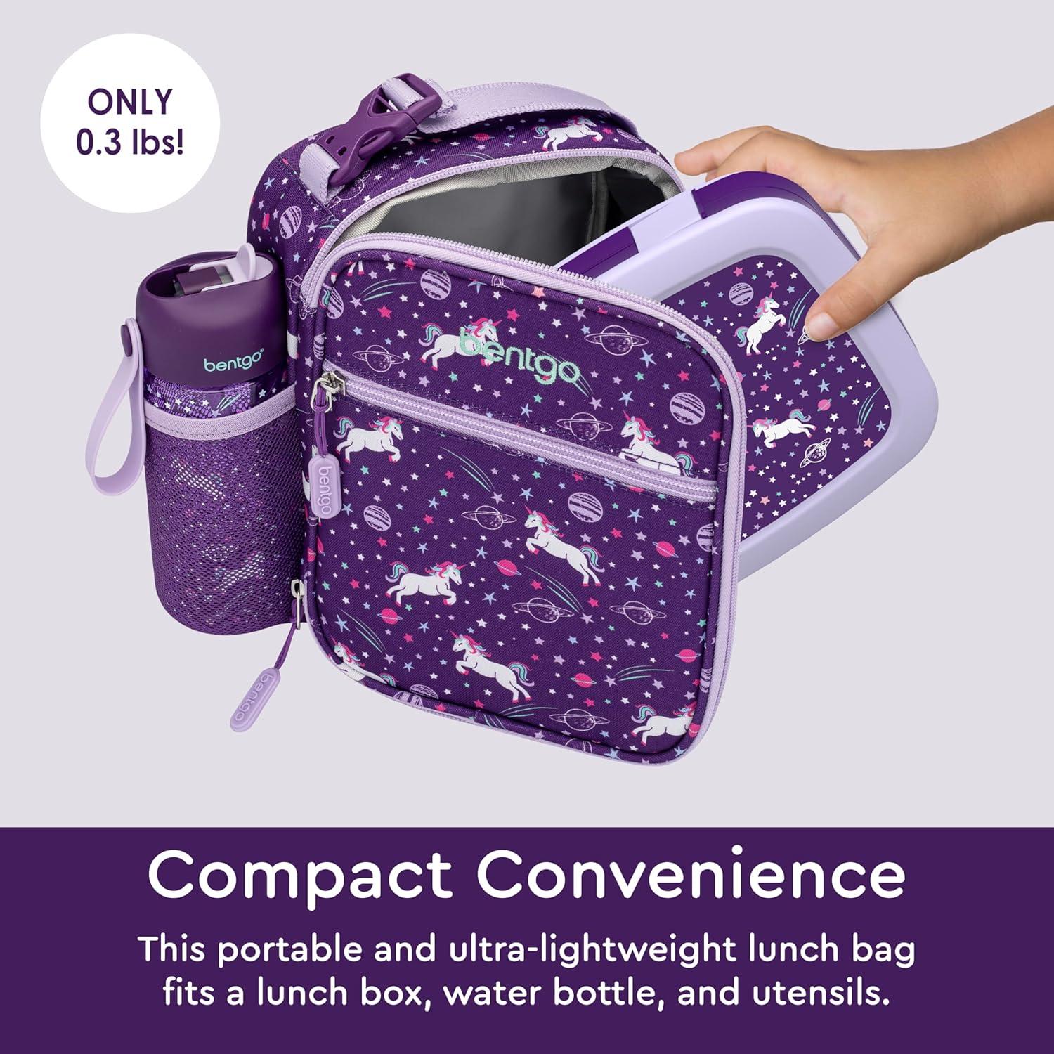 imageBentgo Kids Insulated Lunch Tote  WaterResistant Reusable Lightweight ampamp Durable Lunch Bag with Water Bottle Holder ampamp Mesh Pocket Fits Lunch Box ampamp Water Bottle  Ideal for Ages 3 RainbowUnicorn