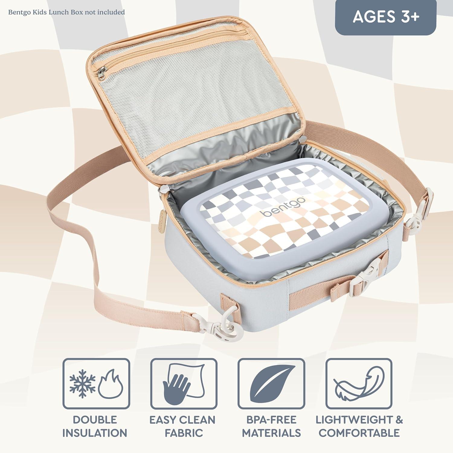 imageBentgo Kids Lunch Bag Whimsy ampamp Wonder Collection  Durable DoubleInsulated Lunch Bag for Kids 3 Holds Lunch BoxWater BottleSnacks WaterResistant Fabric ampamp Zip Pockets Starry SprinkleChecker Gradient