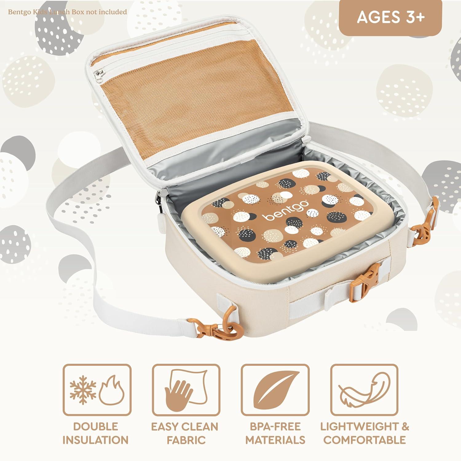 imageBentgo Kids Lunch Bag Whimsy ampamp Wonder Collection  Durable DoubleInsulated Lunch Bag for Kids 3 Holds Lunch BoxWater BottleSnacks WaterResistant Fabric ampamp Zip Pockets Starry SprinkleSpots  Dots