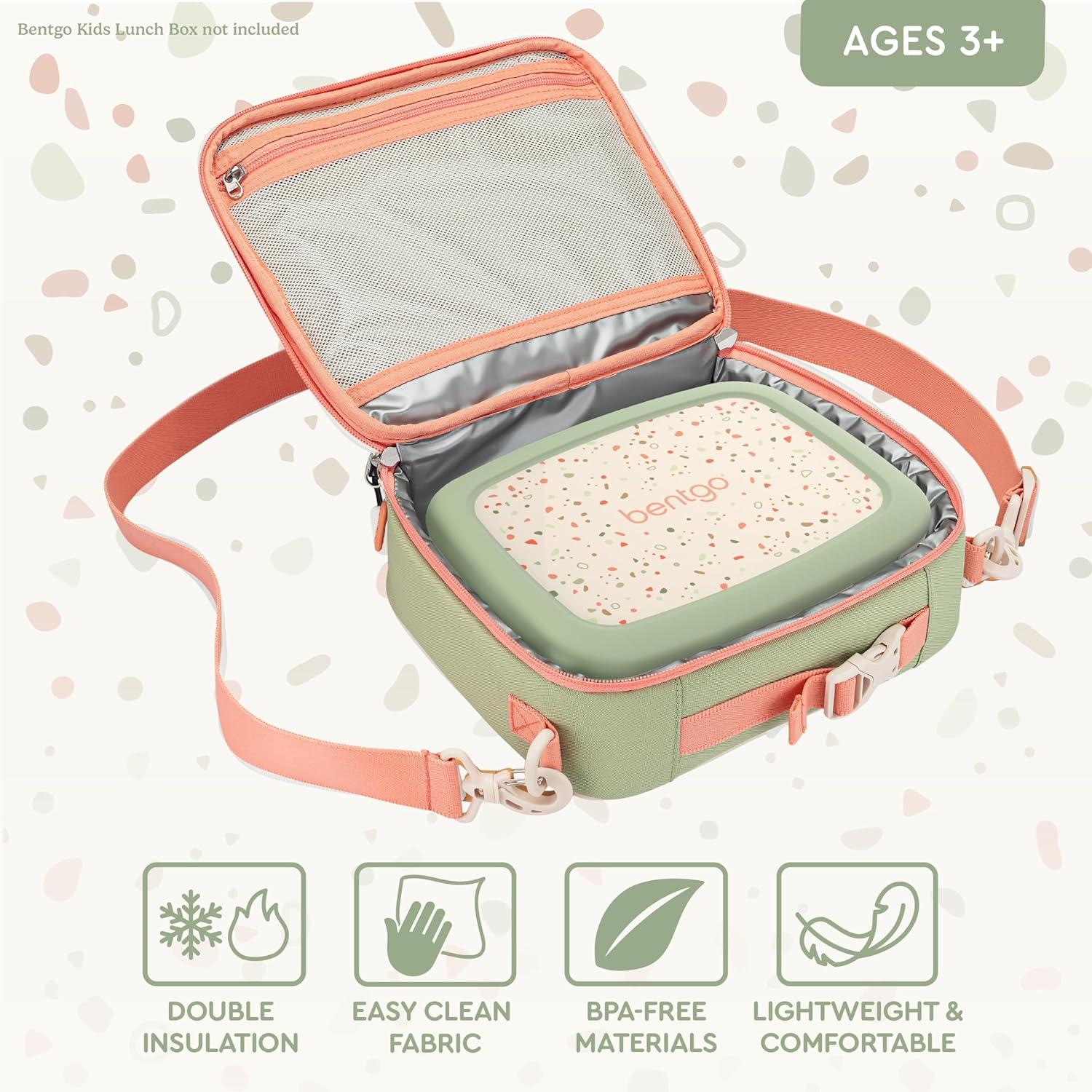 imageBentgo Kids Lunch Bag Whimsy ampamp Wonder Collection  Durable DoubleInsulated Lunch Bag for Kids 3 Holds Lunch BoxWater BottleSnacks WaterResistant Fabric ampamp Zip Pockets Starry SprinkleGeo Speckle