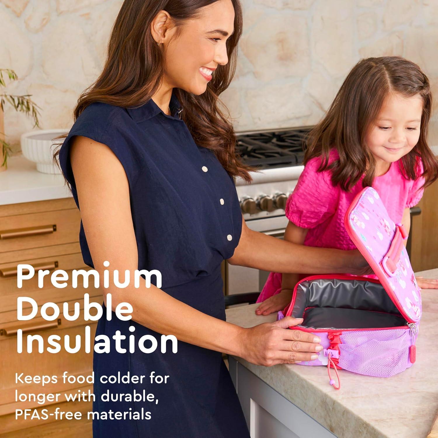 imageBentgo Kids Lunch Bag Whimsy ampamp Wonder Collection  Durable DoubleInsulated Lunch Bag for Kids 3 Holds Lunch BoxWater BottleSnacks WaterResistant Fabric ampamp Zip Pockets Starry SprinkleFairies