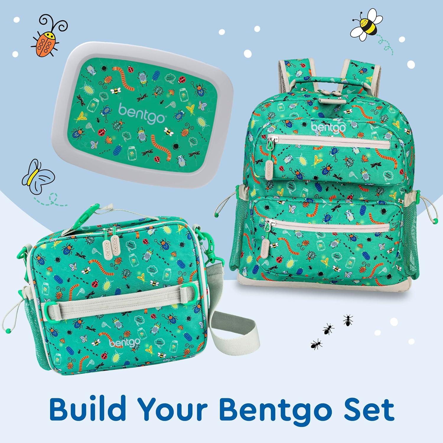 imageBentgo Kids Lunch Bag Whimsy ampamp Wonder Collection  Durable DoubleInsulated Lunch Bag for Kids 3 Holds Lunch BoxWater BottleSnacks WaterResistant Fabric ampamp Zip Pockets Starry SprinkleBug Buddies