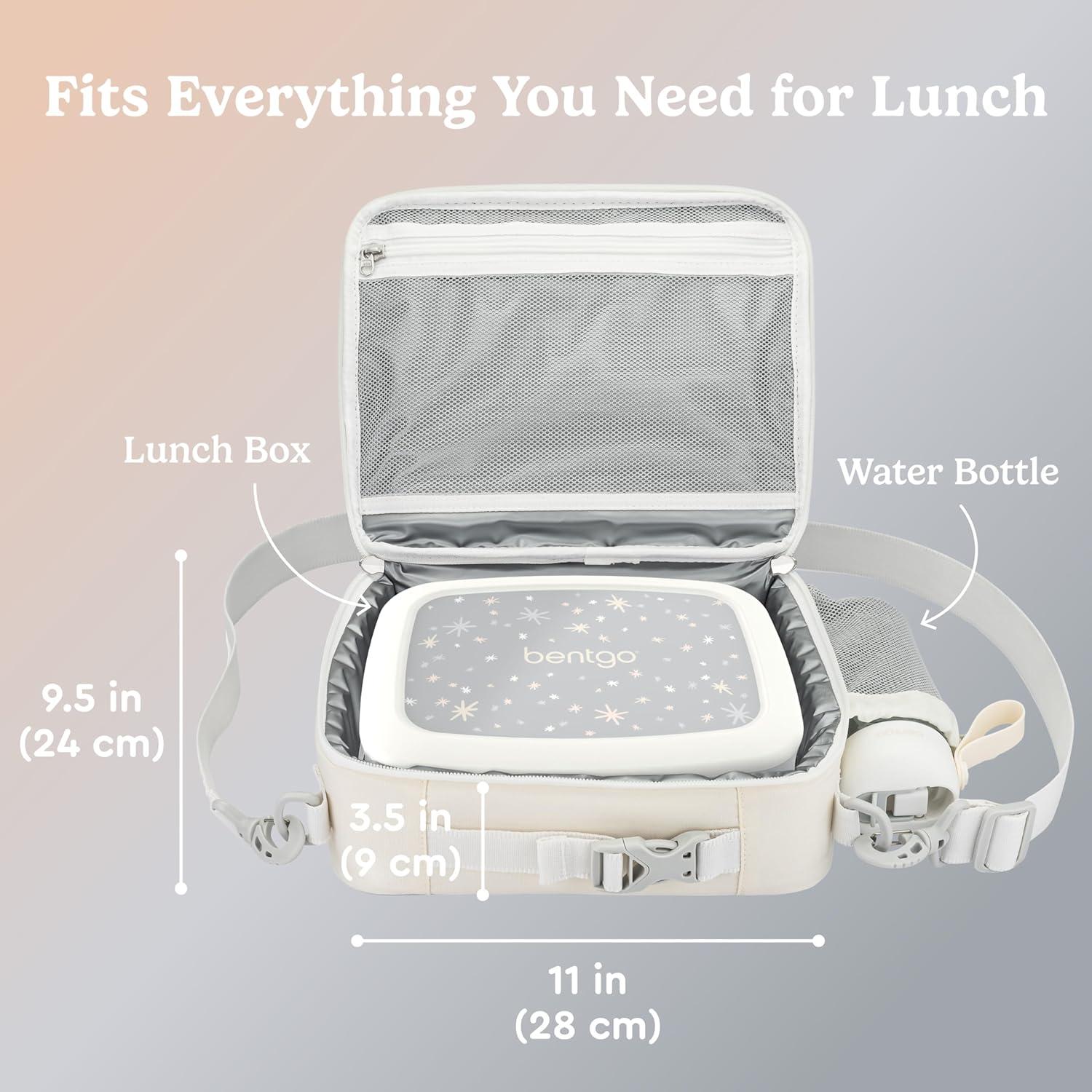 imageBentgo Kids Lunch Bag Whimsy ampamp Wonder Collection  Durable DoubleInsulated Lunch Bag for Kids 3 Holds Lunch BoxWater BottleSnacks WaterResistant Fabric ampamp Zip Pockets Starry SprinkleStarry Sprinkle