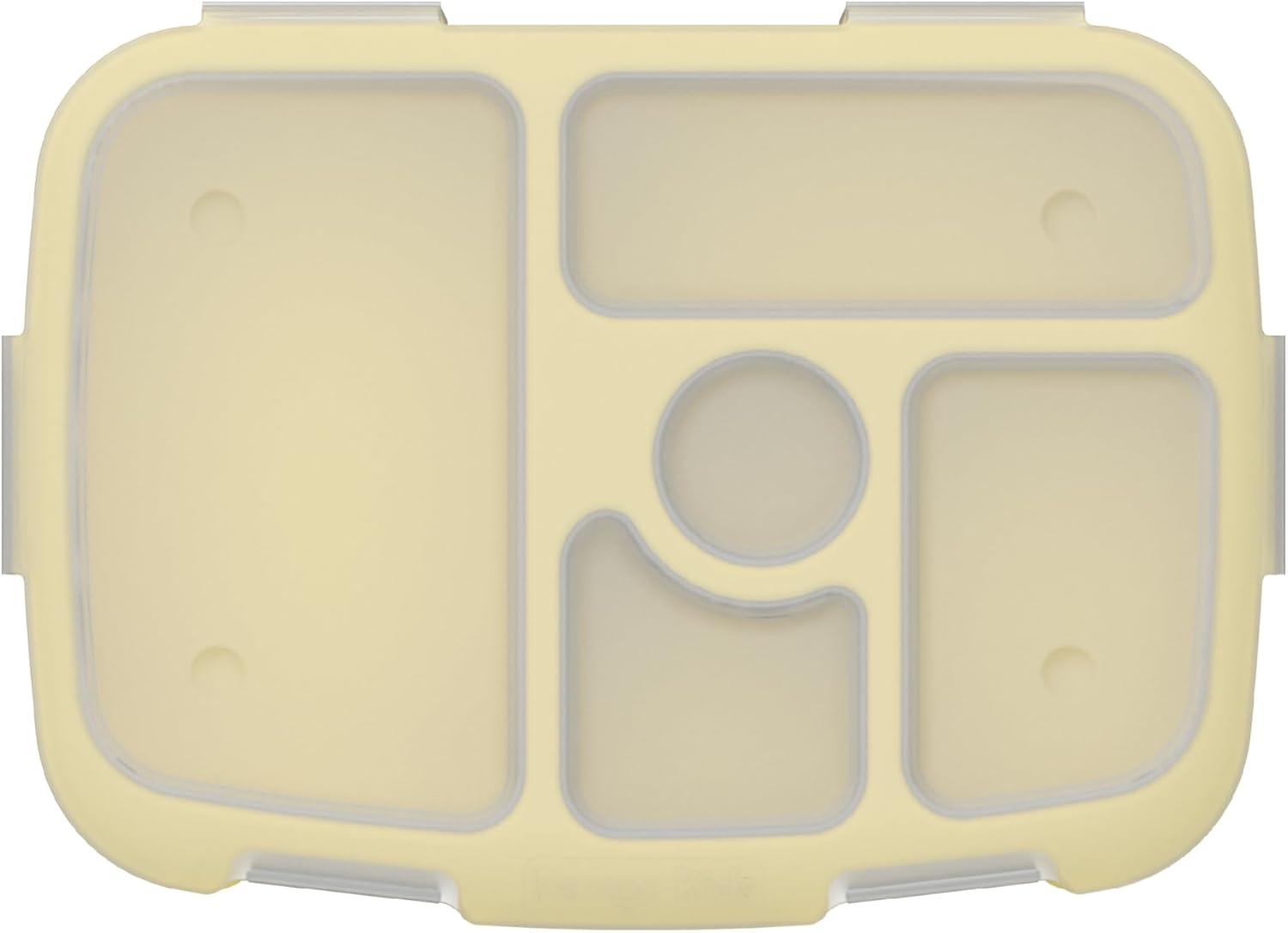 imageBentgo Kids Prints Tray with Transparent Cover  Reusable BPAFree 5Compartment Meal Prep Container with BuiltIn Portion Control for Healthy Meals At Home ampamp On the Go SafariConstruction Trucks