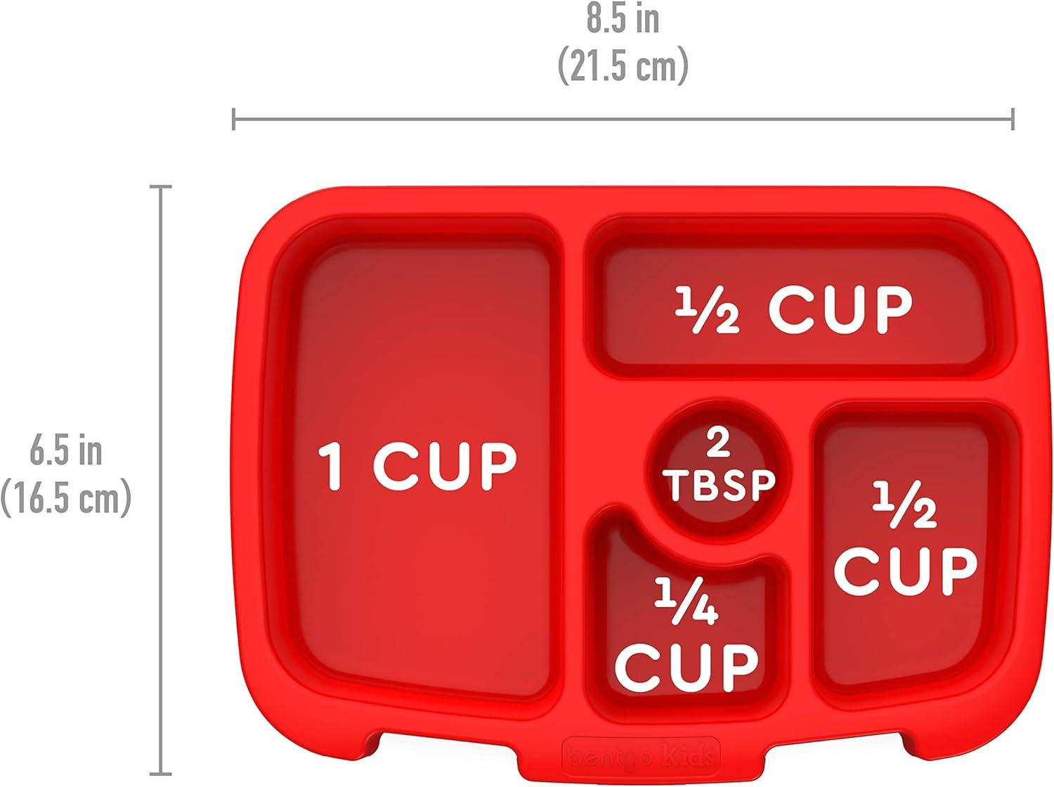 imageBentgo Kids Prints Tray with Transparent Cover  Reusable BPAFree 5Compartment Meal Prep Container with BuiltIn Portion Control for Healthy Meals At Home ampamp On the Go SafariTrucks