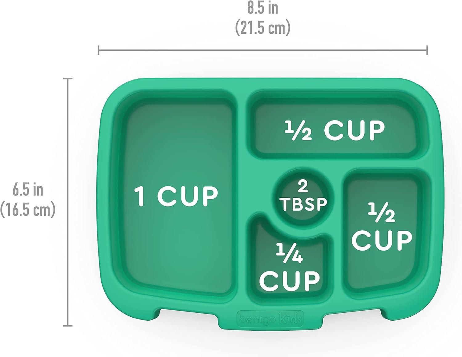 imageBentgo Kids Prints Tray with Transparent Cover  Reusable BPAFree 5Compartment Meal Prep Container with BuiltIn Portion Control for Healthy Meals At Home ampamp On the Go SafariTropical
