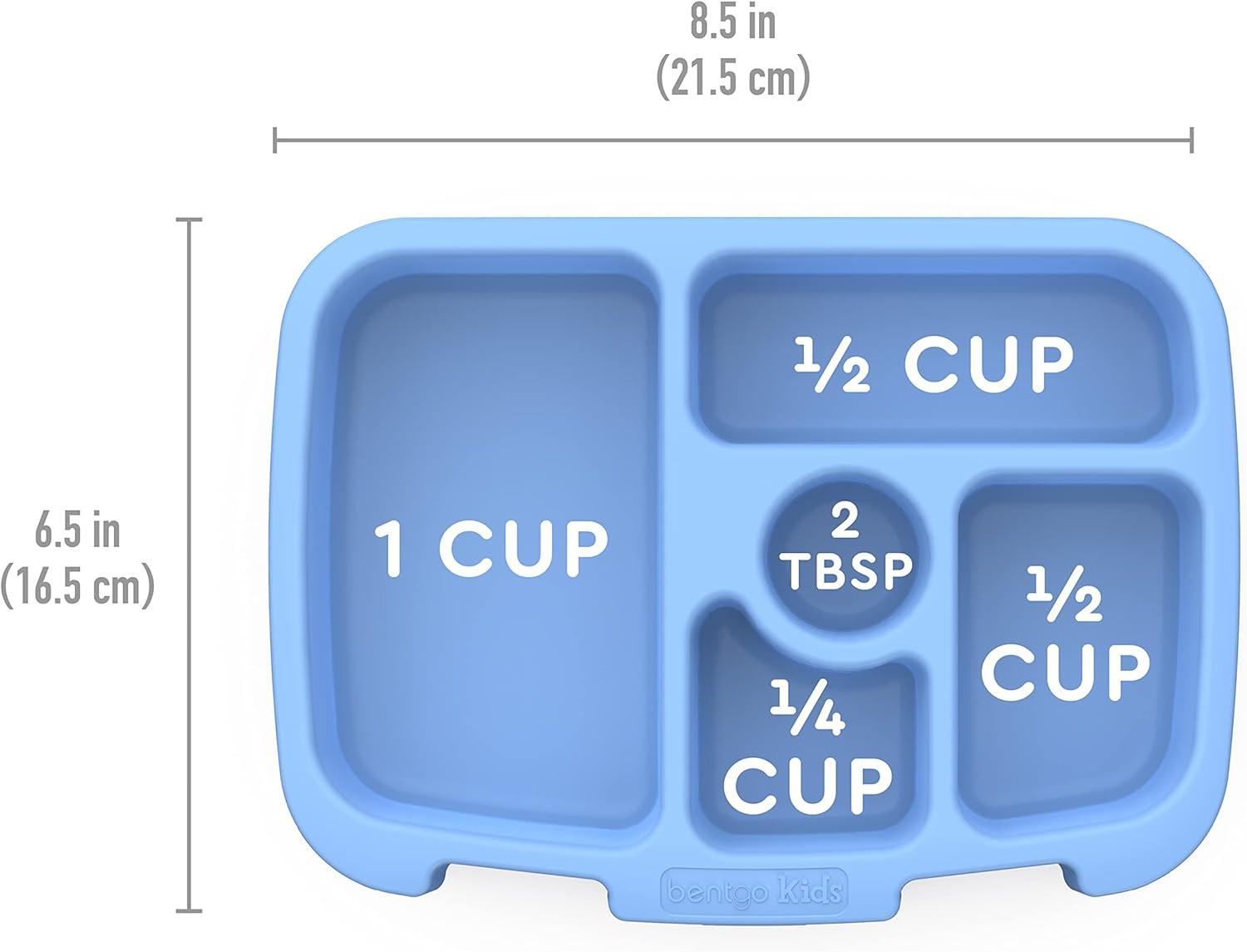 imageBentgo Kids Prints Tray with Transparent Cover  Reusable BPAFree 5Compartment Meal Prep Container with BuiltIn Portion Control for Healthy Meals At Home ampamp On the Go SafariRainbow