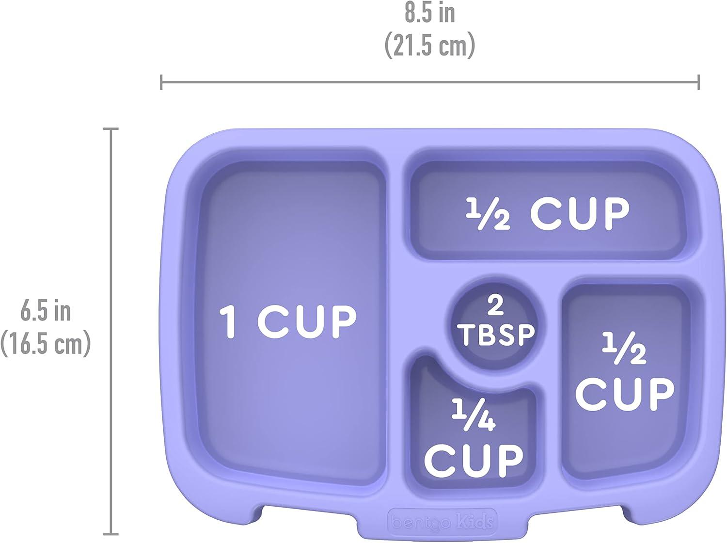 imageBentgo Kids Prints Tray with Transparent Cover  Reusable BPAFree 5Compartment Meal Prep Container with BuiltIn Portion Control for Healthy Meals At Home ampamp On the Go SafariCarousel Unicorns