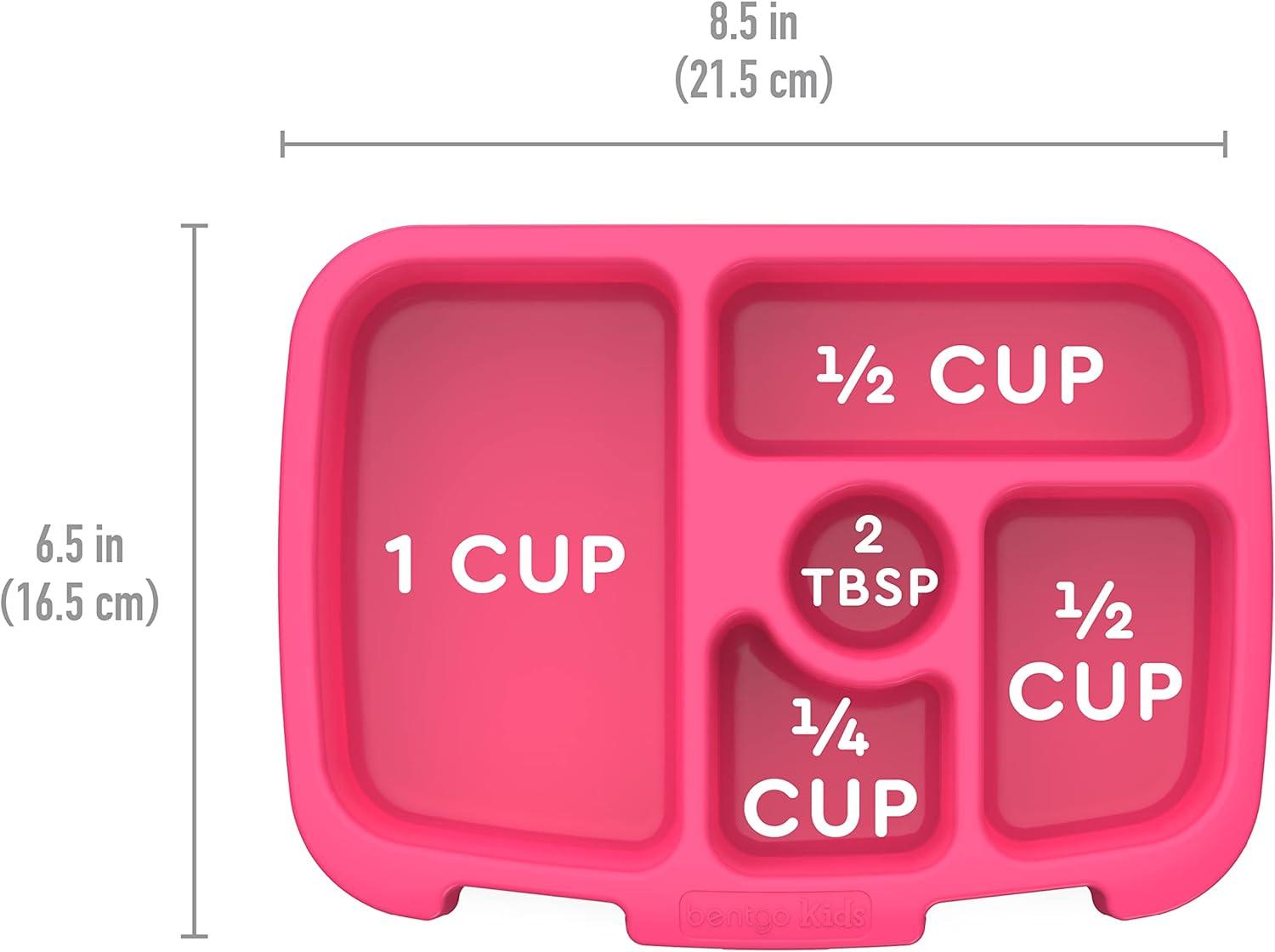 imageBentgo Kids Prints Tray with Transparent Cover  Reusable BPAFree 5Compartment Meal Prep Container with BuiltIn Portion Control for Healthy Meals At Home ampamp On the Go SafariFairies