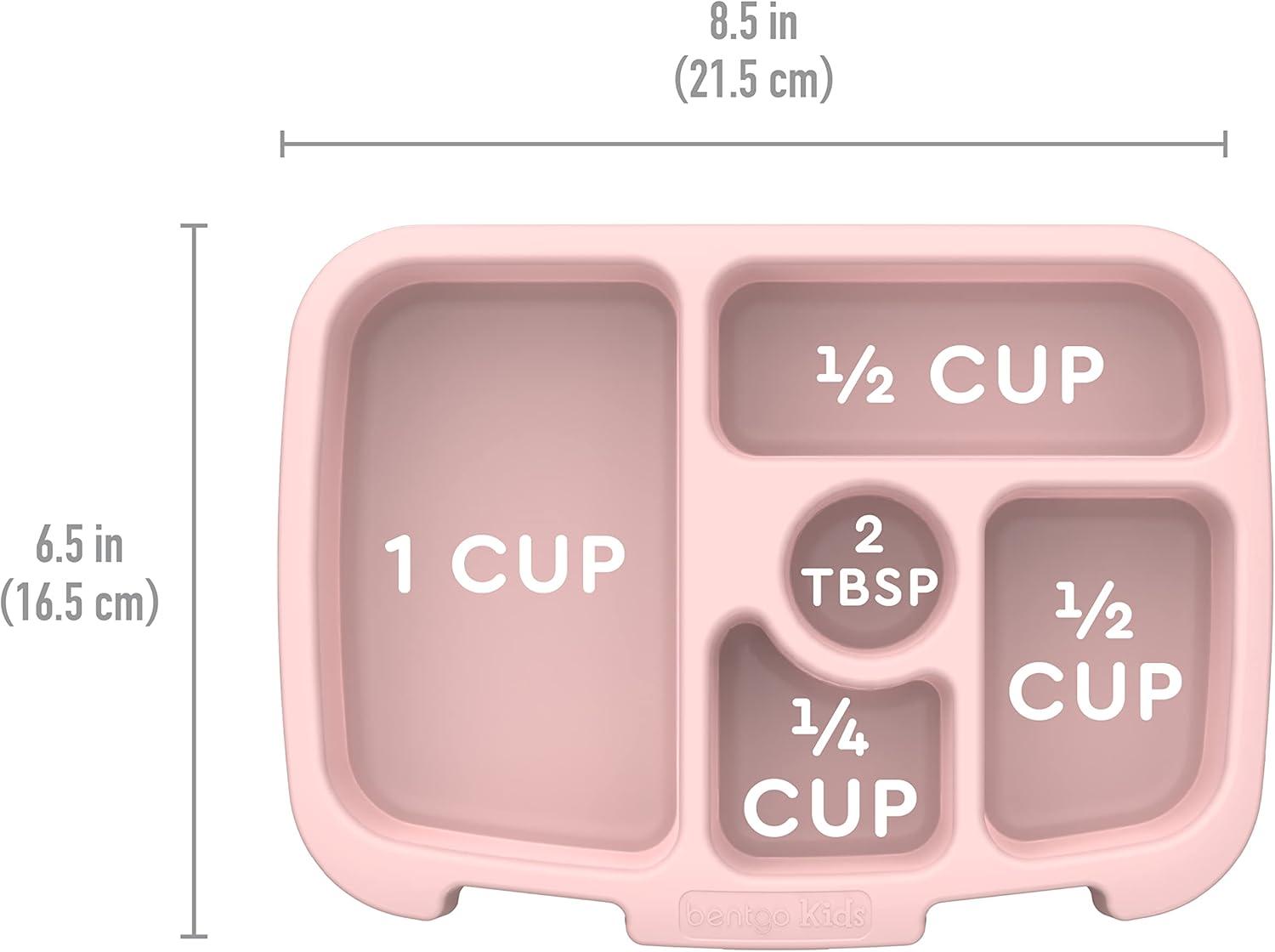 imageBentgo Kids Prints Tray with Transparent Cover  Reusable BPAFree 5Compartment Meal Prep Container with BuiltIn Portion Control for Healthy Meals At Home ampamp On the Go SafariGreen Rainbow
