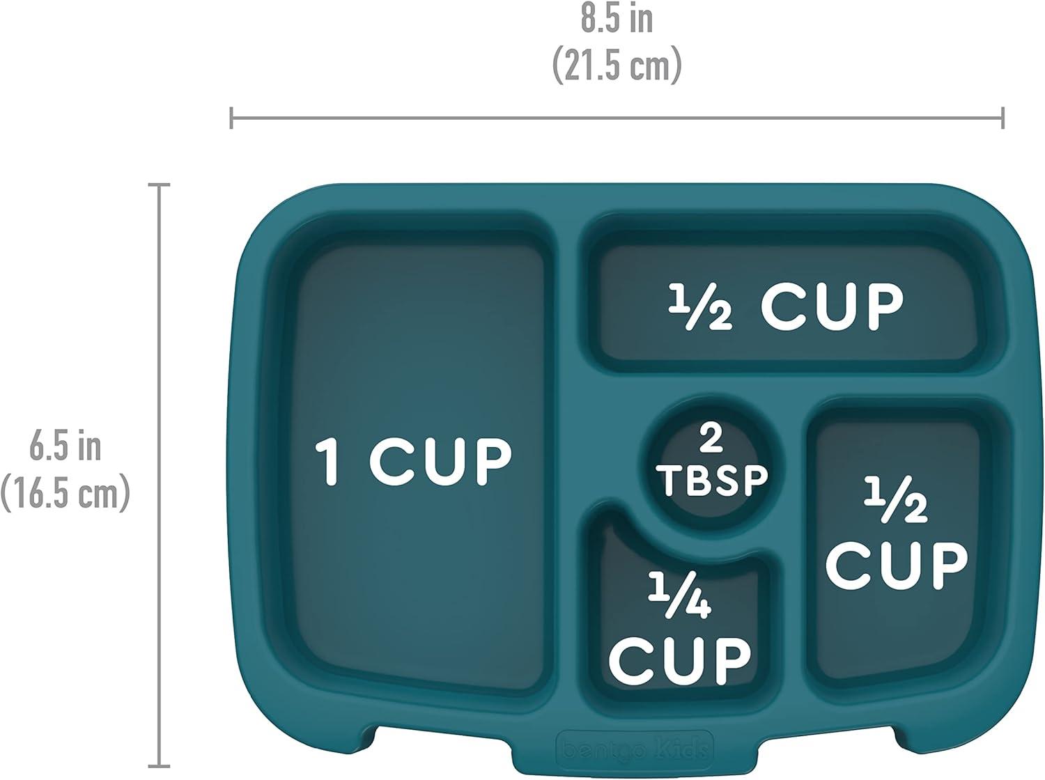 imageBentgo Kids Prints Tray with Transparent Cover  Reusable BPAFree 5Compartment Meal Prep Container with BuiltIn Portion Control for Healthy Meals At Home ampamp On the Go SafariTrains