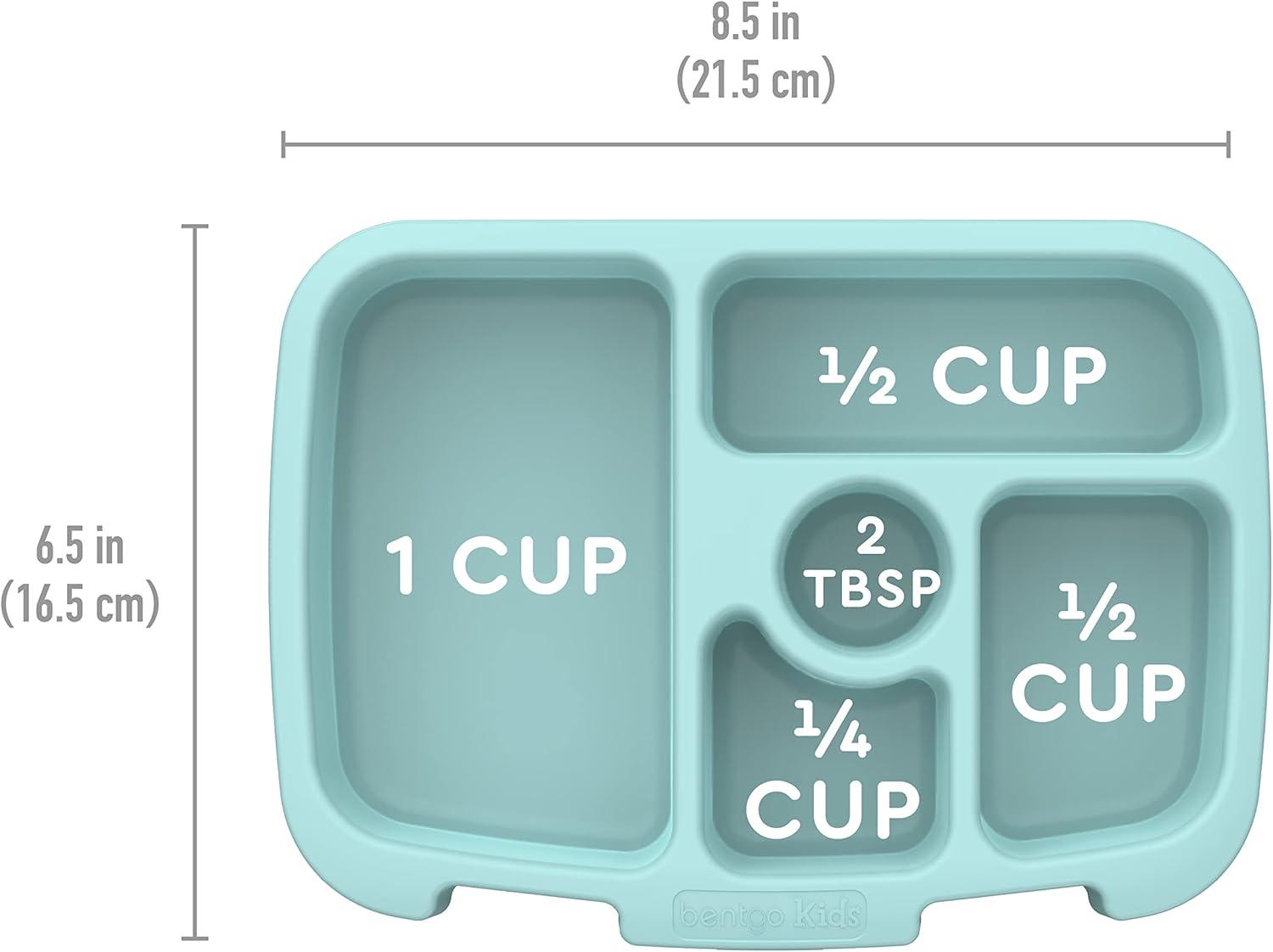 imageBentgo Kids Prints Tray with Transparent Cover  Reusable BPAFree 5Compartment Meal Prep Container with BuiltIn Portion Control for Healthy Meals At Home ampamp On the Go SafariSea Life