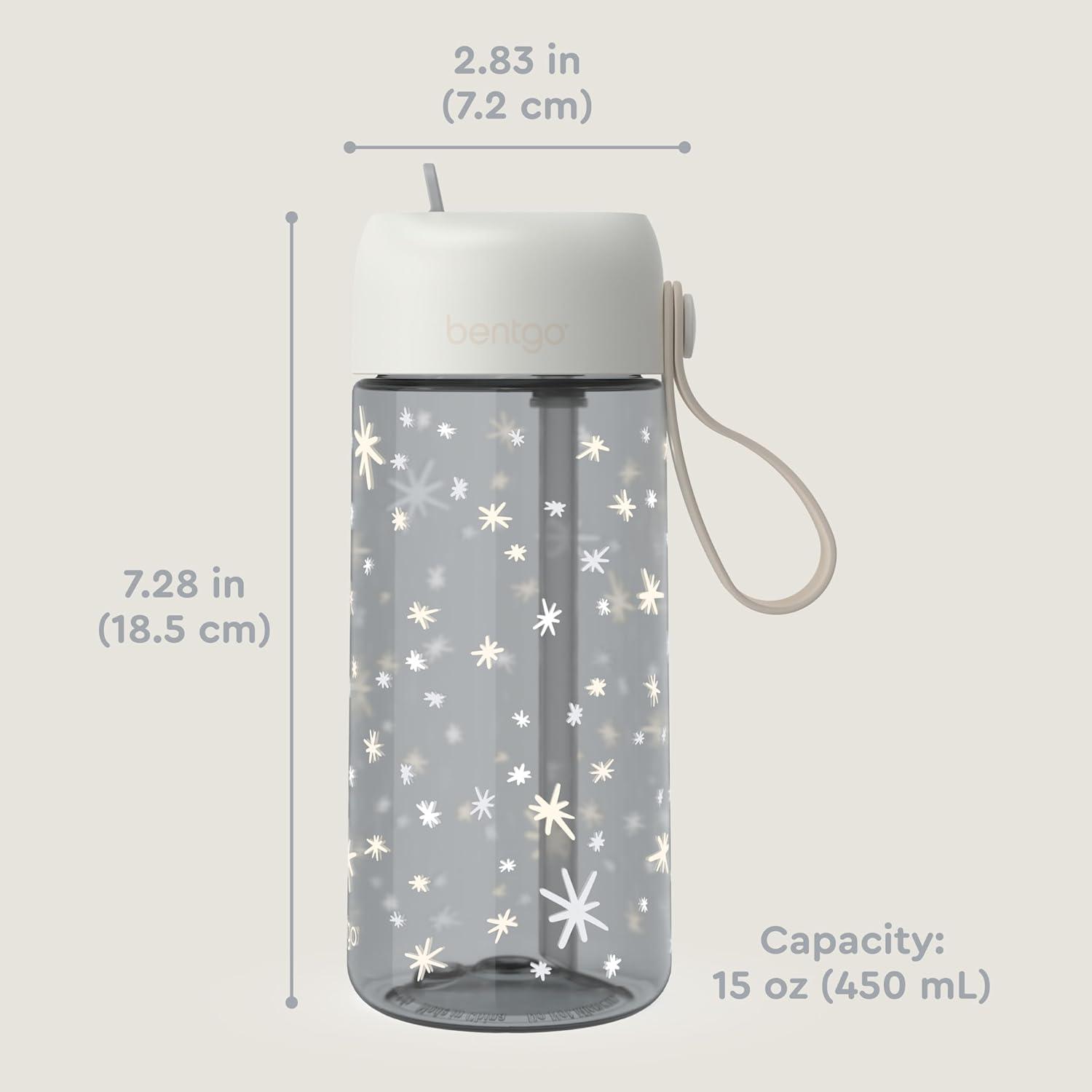 imageBentgo Kids Water Bottle Whimsy ampamp Wonder Collection  LeakProof Durable Tritan 15 oz Cup for KidsToddlers 3 FlipUp SafeSip Straw for School Sports Daycare Camp ampamp More Starry Sprinkle