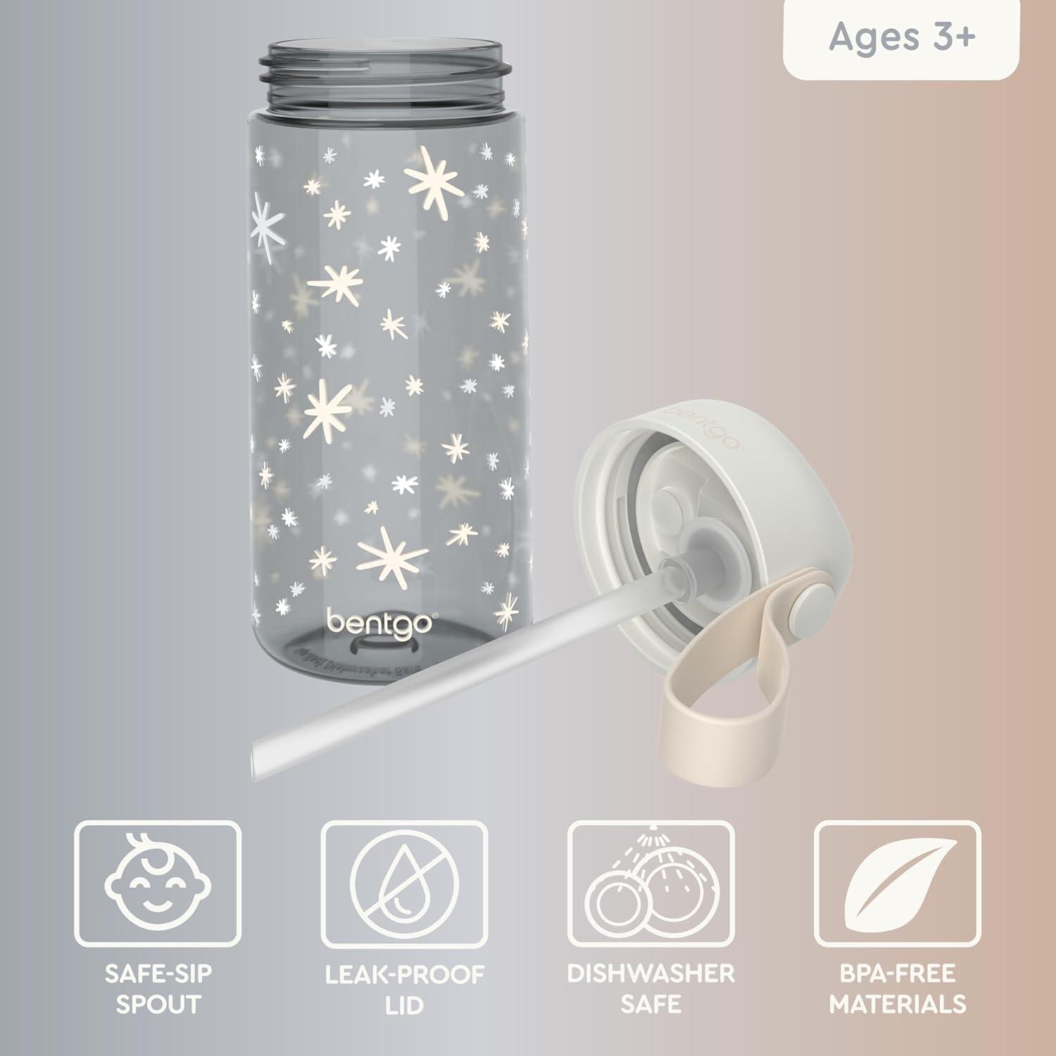 imageBentgo Kids Water Bottle Whimsy ampamp Wonder Collection  LeakProof Durable Tritan 15 oz Cup for KidsToddlers 3 FlipUp SafeSip Straw for School Sports Daycare Camp ampamp More Starry Sprinkle
