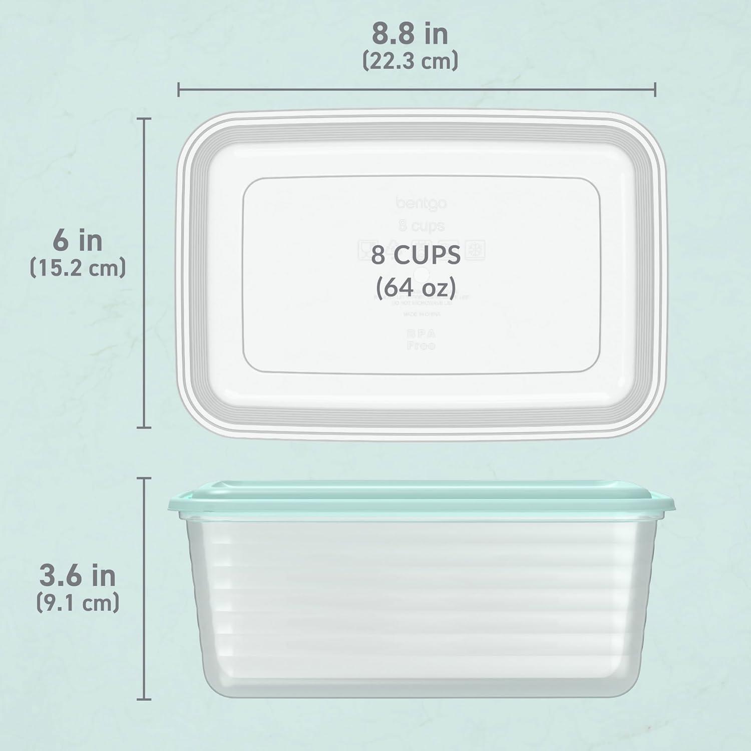 imageBentgo Prep  20Piece DeepDish Storage Containers ExtraLarge 8Cup Capacity for Meal Prep ampamp Leftovers Reusable PFAS ampamp BPAFree Durable Microwave Freezer ampamp Dishwasher Safe Aqua Splash