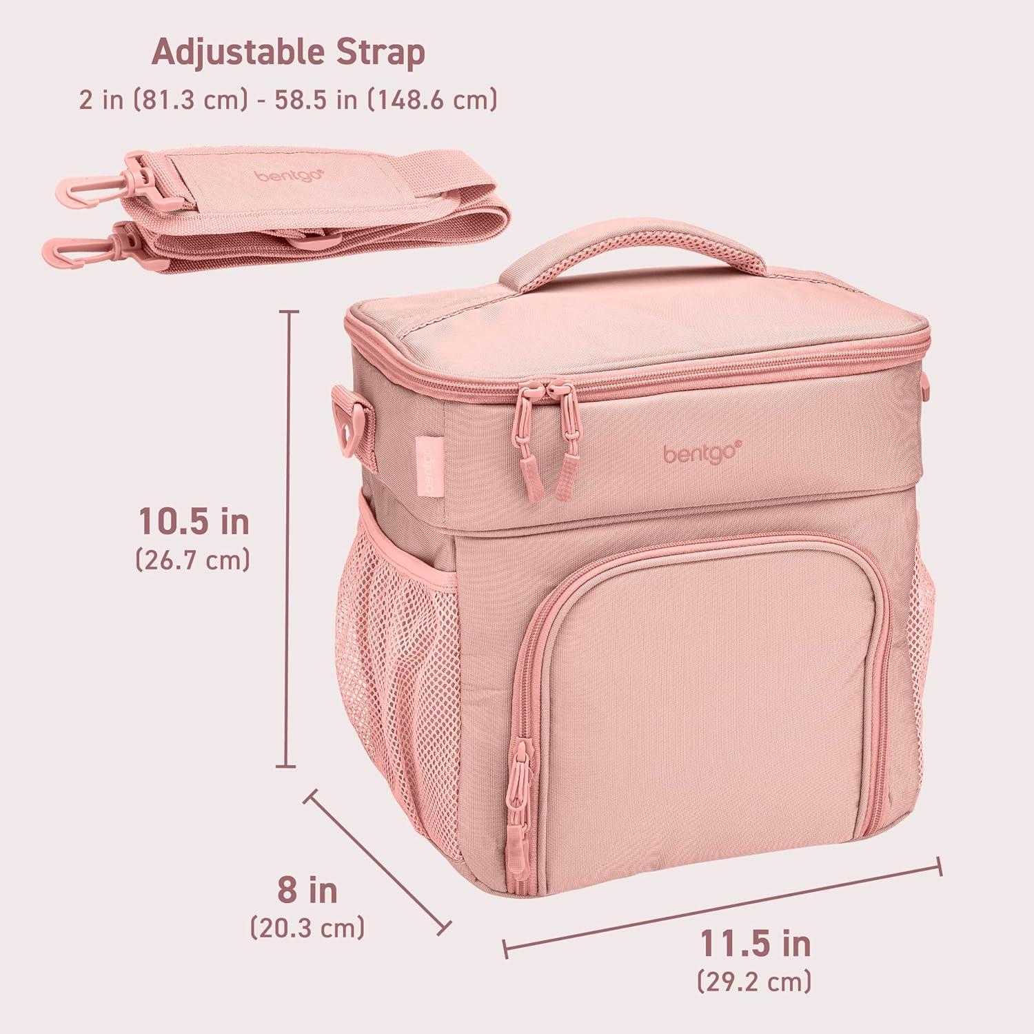 imageBentgo Prep Deluxe Insulated Multimeal Bag  Lunch Box Bag Holds 5 Meals Premium Insulation up to 8 Hrs Durable WaterResistant  Large Capacity For Adult Meal Prep White MarbleBlush