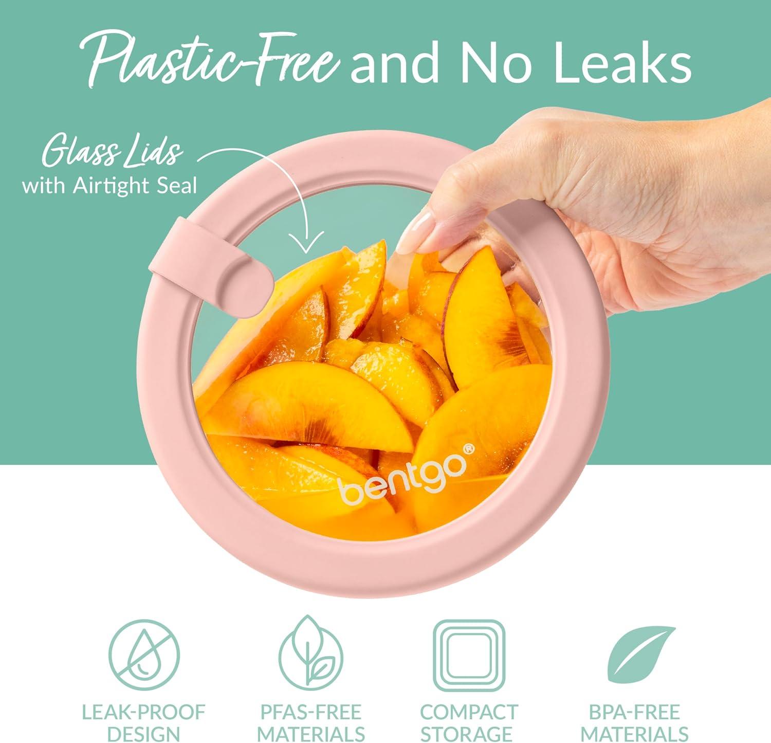 imageBentgo Signature LeakProof Glass Food Storage  12Piece Set 1Compartment PlasticFree Containers with Airtight Glass Lids BPAFree Microwave Freezer Oven ampamp Dishwasher Safe White StoneDesert Sage
