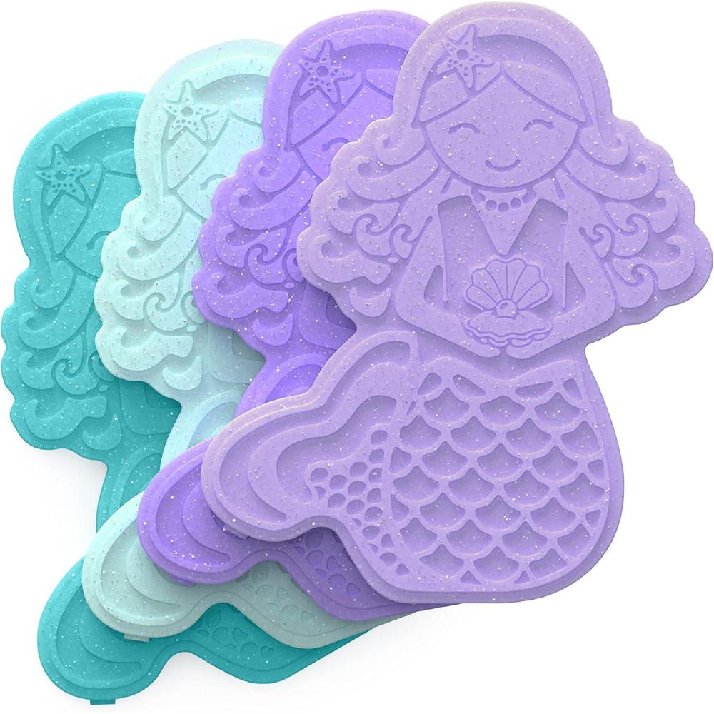 imageBentgo Buddies Reusable Ice Packs  Slim for Lunch Boxes Bags and Coolers Multicolored 4Pack UnicornGlitter Edition  Mermaid