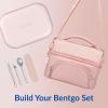 imageBentgo Chill Max LeakProof XL Lunch Box  Included Ice Pack Keeps Food Cold 5Cup Capacity for Ages 8 3 or 4 Compartment Bento Box BPAFree Dishwasher Safe Pink Cloud ampamp BlushPink Cloud  Blush