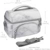 imageBentgo Deluxe Lunch Bag  Durable and Insulated Lunch Tote with Zippered Outer Pocket Internal Mesh Pocket Padded ampamp Adjustable Straps ampamp 2Way Zippers  Fits Most Lunch Boxes White MarbleWhite Marble