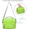 imageBentgo Deluxe Lunch Bag  Durable and Insulated Lunch Tote with Zippered Outer Pocket Internal Mesh Pocket Padded ampamp Adjustable Straps ampamp 2Way Zippers  Fits Most Lunch Boxes White MarbleGreen