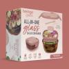 imageBentgo Glass AllinOne Salad Container  Large 61oz Salad Bowl with Lid 4Compartment BentoStyle Tray 3oz Sauce Container and Reusable Fork  Dishwasher Microwave and Oven Safe LavenderMod Curve  Desert Rose