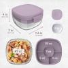 imageBentgo Glass AllinOne Salad Container  Large 61oz Salad Bowl with Lid 4Compartment BentoStyle Tray 3oz Sauce Container and Reusable Fork  Dishwasher Microwave and Oven Safe LavenderLavender