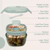 imageBentgo Glass AllinOne Salad Container  Large 61oz Salad Bowl with Lid 4Compartment BentoStyle Tray 3oz Sauce Container and Reusable Fork  Dishwasher Microwave and Oven Safe LavenderMod Curve  Serene Green