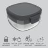 imageBentgo Glass AllinOne Salad Container  Large 61oz Salad Bowl with Lid 4Compartment BentoStyle Tray 3oz Sauce Container and Reusable Fork  Dishwasher Microwave and Oven Safe LavenderDark Gray