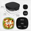 imageBentgo Glass AllinOne Salad Container  Large 61oz Salad Bowl with Lid 4Compartment BentoStyle Tray 3oz Sauce Container and Reusable Fork  Dishwasher Microwave and Oven Safe LavenderBlack Onyx