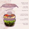 imageBentgo Glass AllinOne Salad Container  Large 61oz Salad Bowl with Lid 4Compartment BentoStyle Tray 3oz Sauce Container and Reusable Fork  Dishwasher Microwave and Oven Safe LavenderFloral Maximalist  Bouquet