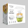 imageBentgo Glass AllinOne Salad Container  Large 61oz Salad Bowl with Lid 4Compartment BentoStyle Tray 3oz Sauce Container and Reusable Fork  Dishwasher Microwave and Oven Safe LavenderWhite