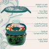 imageBentgo Glass AllinOne Salad Container  Large 61oz Salad Bowl with Lid 4Compartment BentoStyle Tray 3oz Sauce Container and Reusable Fork  Dishwasher Microwave and Oven Safe LavenderFloral Maximalist  Sea