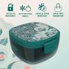 imageBentgo Glass AllinOne Salad Container  Large 61oz Salad Bowl with Lid 4Compartment BentoStyle Tray 3oz Sauce Container and Reusable Fork  Dishwasher Microwave and Oven Safe LavenderFloral Maximalist  Sea