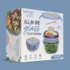 imageBentgo Glass Prints AllinOne Salad Container  61oz Tinted Glass Salad Bowl with Lid BentoStyle Tray Sauce Container ampamp Reusable Fork  Dishwasher ampamp Microwave Safe Wildly Chic  Soft Blue