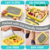 imageBentgo Kids 5Compartment LeakProof BentoStyle Lunch Box Whimsy ampamp Wonder Collection  Ideal for Ages 37 DropProof ampamp Durable Dishwasher Safe ampamp PFAS ampamp BPAFree Materials WavyConstruction Trucks