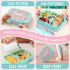 imageBentgo Kids 5Compartment LeakProof BentoStyle Lunch Box Whimsy ampamp Wonder Collection  Ideal for Ages 37 DropProof ampamp Durable Dishwasher Safe ampamp PFAS ampamp BPAFree Materials WavyLeopard
