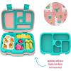 imageBentgo Kids Prints Tray with Transparent Cover  Reusable BPAFree 5Compartment Meal Prep Container with BuiltIn Portion Control for Healthy Meals At Home ampamp On the Go SafariLlamas