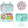 imageBentgo Kids Prints Tray with Transparent Cover  Reusable BPAFree 5Compartment Meal Prep Container with BuiltIn Portion Control for Healthy Meals At Home ampamp On the Go SafariLeopard