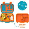 imageBentgo Kids Prints Tray with Transparent Cover  Reusable BPAFree 5Compartment Meal Prep Container with BuiltIn Portion Control for Healthy Meals At Home ampamp On the Go SafariPlanes