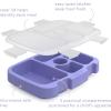 imageBentgo Kids Prints Tray with Transparent Cover  Reusable BPAFree 5Compartment Meal Prep Container with BuiltIn Portion Control for Healthy Meals At Home ampamp On the Go SafariCarousel Unicorns