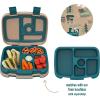 imageBentgo Kids Prints Tray with Transparent Cover  Reusable BPAFree 5Compartment Meal Prep Container with BuiltIn Portion Control for Healthy Meals At Home ampamp On the Go SafariTrains