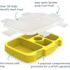 imageBentgo Kids Prints Tray with Transparent Cover  Reusable BPAFree 5Compartment Meal Prep Container with BuiltIn Portion Control for Healthy Meals At Home ampamp On the Go SafariSpace