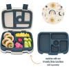 imageBentgo Kids Prints Tray with Transparent Cover  Reusable BPAFree 5Compartment Meal Prep Container with BuiltIn Portion Control for Healthy Meals At Home ampamp On the Go SafariFriendly Skies