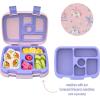 imageBentgo Kids Prints Tray with Transparent Cover  Reusable BPAFree 5Compartment Meal Prep Container with BuiltIn Portion Control for Healthy Meals At Home ampamp On the Go SafariCarousel Unicorns