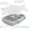 imageBentgo Kids Prints Tray with Transparent Cover  Reusable BPAFree 5Compartment Meal Prep Container with BuiltIn Portion Control for Healthy Meals At Home ampamp On the Go SafariBug Buddies