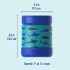 imageBentgo Kids Stainless Steel Food Jar  11oz LeakProof Double Insulated Hot or Cold Food Container with Removable Silicone Bumper Dishwasher Safe Easy Open Lid Ages 3 DinosaurShark