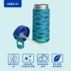 imageBentgo Kids Stainless Steel Insulated Water Bottle  LeakProof Keeps Cool for 12 Hours Durable BPAFree Dishwasher Safe 14 oz Cup for Ages 3 for SchoolSportsDaycare Rainbows ampamp ButterfliesSharks